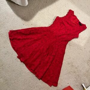 City Studio Vibrant Red Lace Dress